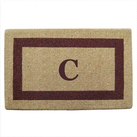 NEDIA HOME Nedia Home 02023C Single Picture - Brown Frame 22 x 36 In. Heavy Duty Coir Doormat - Monogrammed C O2023C